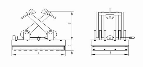 YX4系列永磁吸吊器產(chǎn)品結構簡圖